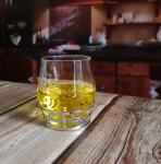 Retro Style Metal Base Rock Glass Handmade Whiskey Glass , Crystal Whisky