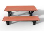 Modern Outdoor Bench Table Set , Wood Metal Composite Picnic Tables And Benches