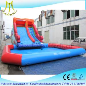 China Hansel red and blue kids amusement park equipment inflatable climbing structure water pool sidel factory