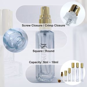 Eco-Friendly Rectangular 10ml Empty Pump Sprayer Cologne Sample Atomizer Glass