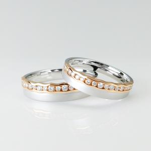 China Exquisite Technology 12g Wavy 18k Matching Promise Rings factory