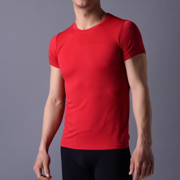 Seamless T-shirt, customized for party, workout,even office. XLSS005, Red Yoga