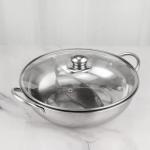 Multifunction Hot Pot Soup Cooker Set Cookware Glass Lid SS410 Soup Pots
