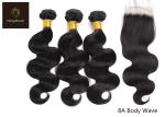OEM Design 45.72cm 18 Inch Human Hair Bundles With Closure No Smelling