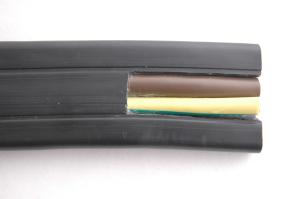 China Flat Flexible Traveling Cable for Crane or Conveyor in Black Jacket factory