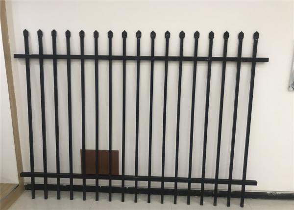 China Garrison Fence Supplier Stain BLACK 40MM X 40MM RAIL ,25MM X 25 SPEAR TOP
