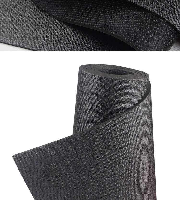 PVC High Density 72x26" Black Fitness Mat Double Layer TPE