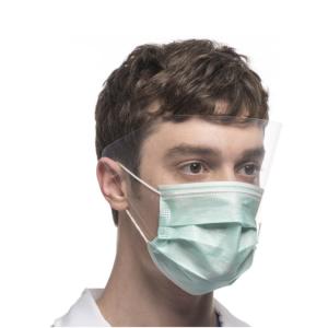 China Non Woven Disposable Dust Mask Fluid Resistant With A Clear Plastic Eye Shield factory