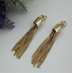 Decorative accessories 10mm light gold leather tassels end cord metal cap for