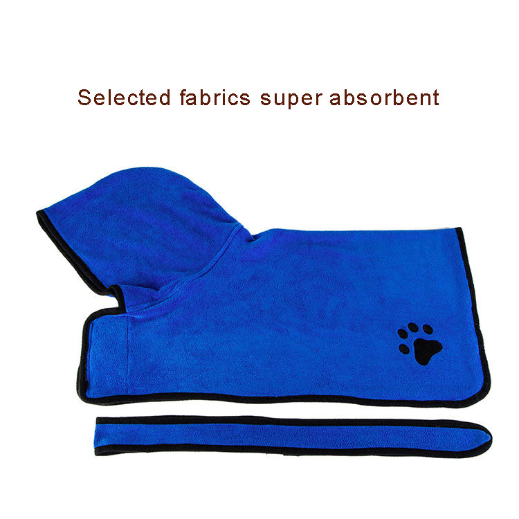 Coffee Super Absorbent Pet Bathrobe Quick Dry Microfibre Dog Robe All Season