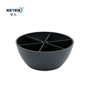 China KR-P0116 Round Plastic Sofa Legs Replacement , Black Plastic Furniture Feet Bed Base factory