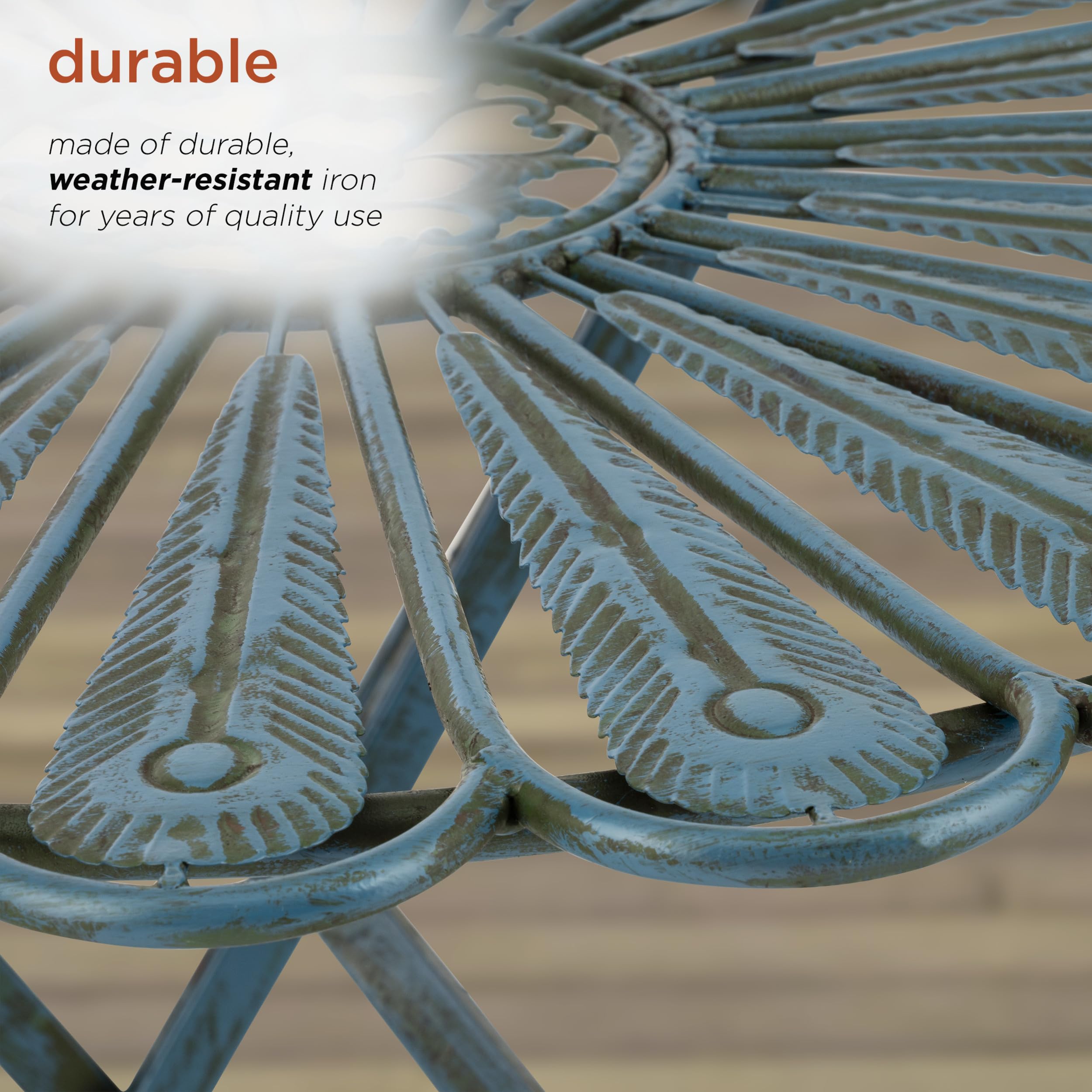 Foldable Table and Chair Patio Set Peacock-Inspired Bistro Set for Any Gathering