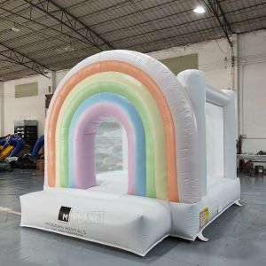 High Quality Pastel Inflatable Rainbow Bounce Castle Inflatable Toddler Kids