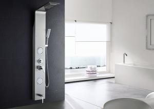 China Overhead Square Spout Tub Shower Panels , ROVATE Shower Panel With Massage Jets factory
