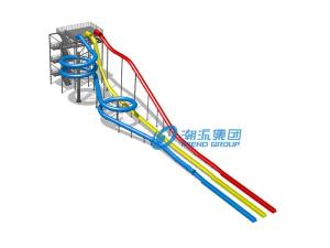 China Commercial adult plastic water slide of combinantion waterpark product / Fiberglass Slides factory
