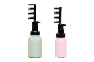 China 50ml 100ml Foam Pump Bottle Comb Applicator For Salon Hair Coloring Dyeing factory