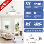 Space Saving Invisible LED Ceiling Fan Light with Retractable Blades in Mordern