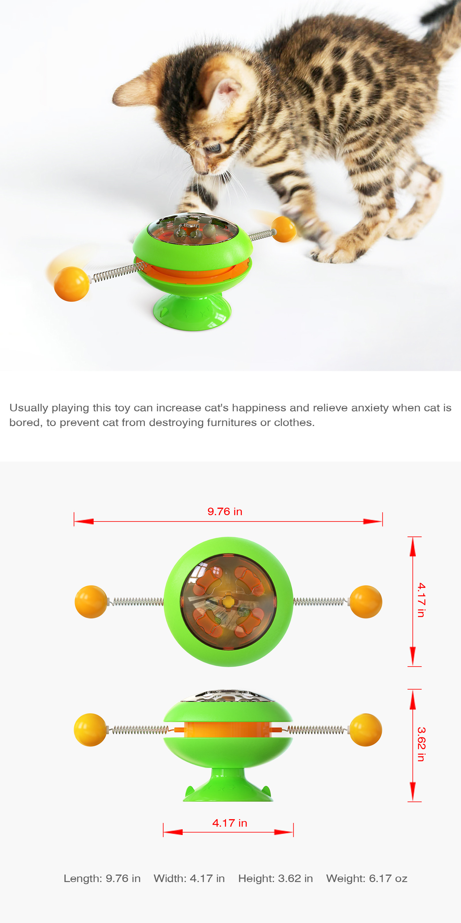25x11cm Plastic Tease Circular Turntable Cat Toy