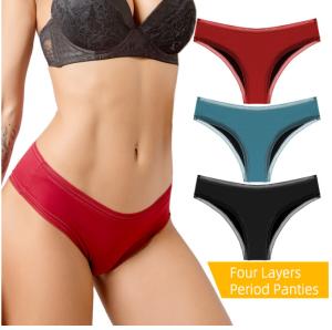 China Plus Size Women'S Menstrual Period Panties Underwear 6x 4x Washable Absorbent 4Layer factory
