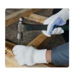 Wood Working 7 Gauge White Cotton Gloves With Blue PVC Dots On Palm