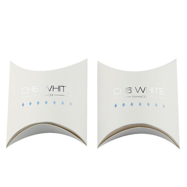 Matte White Pillow Box Hair Extension Paper Box With Printed Logo , Custom