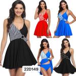 Sexy Womens Plus Size Swim Wear Solid Color Pearl Bathing Suits For Plus Size