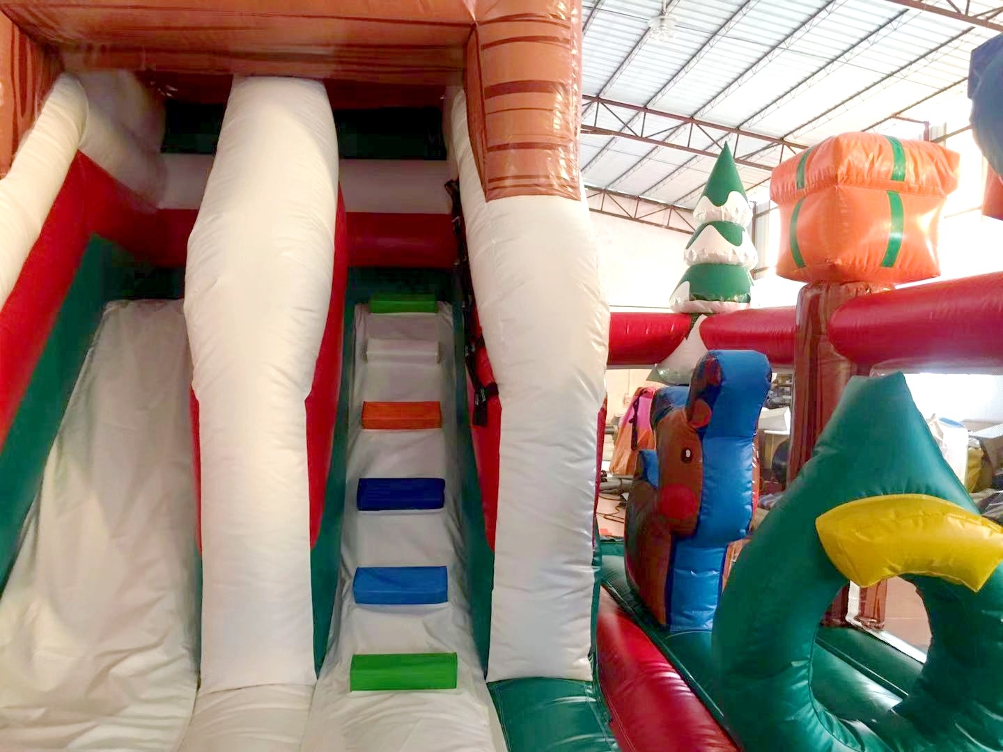 Factory Christmas Santa Tree Inflatable Slides Castle Inflatable Bouncy House