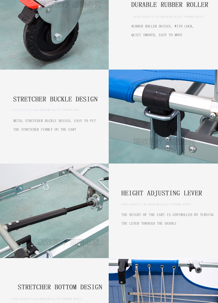 Medical Care Evacuation Stretcher Blue With Sturdy Construction
