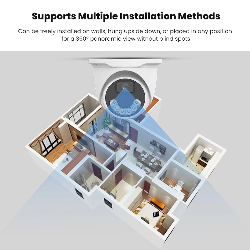 Dual Light Night Vision IP CCTV Cam Home Network Camera De Seguridad 4Mp Indoor Security Dome Camera
