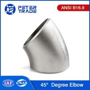 China ASME B16.9 Standard Pipe Fittings Carbon Steel A234 WPB 45 Degree Elbow 3D 1/2 Inch To 48 Inch For Petroleum factory