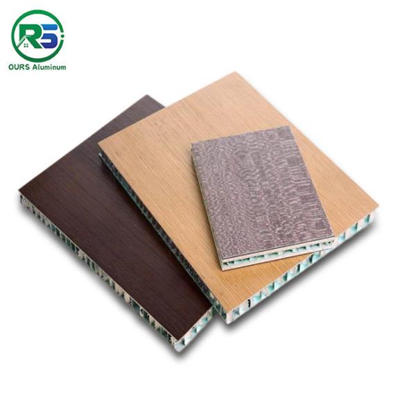 10-25mm Curtain Wall Aluminum Honeycomb Building Panels Wood Grain For