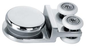 China Zinc Alloy Hanging Sliding Door Rollers Suspension Double Track Wheels 5-6mm Thick factory