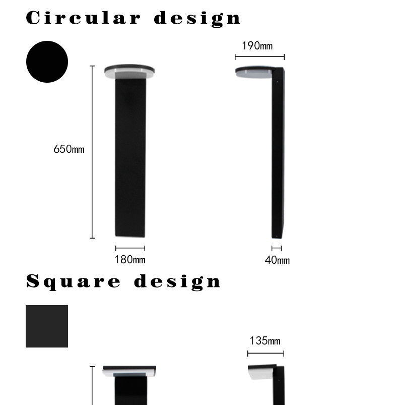 round 12W lamp beads (included) 3000-6500K 190*650mm