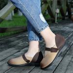 S015 Handmade original flat-bottomed first layer cowhide casual literary women's