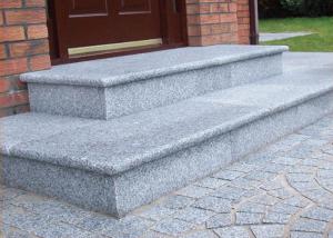 China Light Grey White Granite Slab Steps , Granite Stone Slabs For Outdoor Steps factory