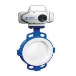 Fluorine Anti Corrosive Electric Actuated Butterfly Valve Dn40 - Dn1000 Mid