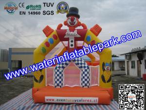 China Yellow Inflatable Small Clown Bouncy Castle For Amusement Park factory