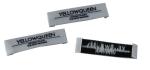 Recyclable Clothing Woven Labels White Black Satin Surface Crochet
