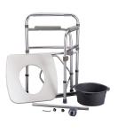 Economic Chromed Steel Hospital Toilet Commode Chair With Bedpan