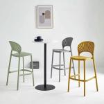 OEM ODM Molded Plastic Counter Stool Orange Black Plastic Bar Stools