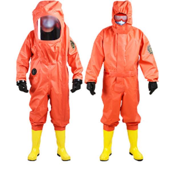 China Disposable PVC XL Hazmat Chemical Refusal Suit Conjoined factory