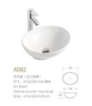 Sleek And Elegant Oval Ceramic Art Bathroom Sink Counter Top Wash Basin