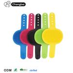 Adjustable Handle Dog Bath Brush TPR Massage Rubber Curry Comb Dog Grooming
