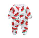 Custom Pattern Print Newborn Cotton Romper , Organic Cotton Baby Clothes