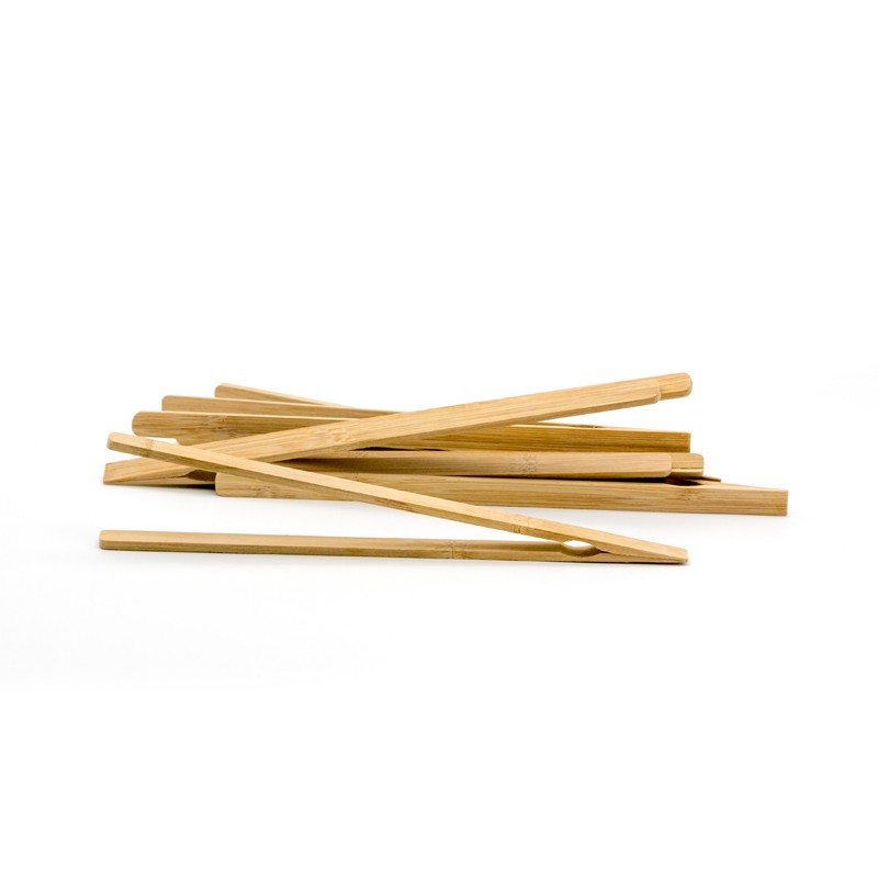 Meat BBQ Sustainable Wooden Tongs For Cooking Bread Custom Size Bamboo Salad Tongs