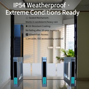 Zento Space-Saving Swing Gate Turnstile with 0.8s Fast Passage 99.9% Accurate