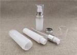 White Acrylic Dispenser Bottles , Straight Round Airless Lotion Pump Bottles
