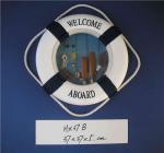 Nautical Aboard Life Saving Ring Foam Cloth Life Preserver Ring Decoration 14.5"