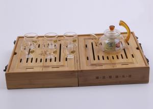 China Heat Resistant Borosilicate Tea Infusion Set WIth Wood Packing , Mirror Polishing factory