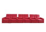 5 Seat Leather Cinema Lounge Seating With Reclining Chairs